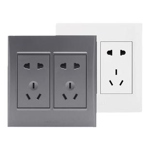 德力西120型开关插座大面板 二位五孔眼十孔插座10孔墙壁电源暗装