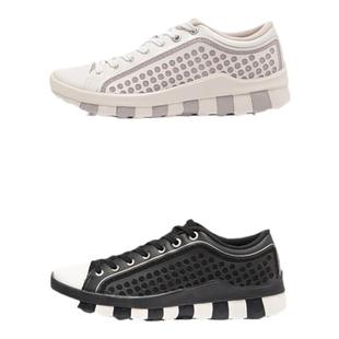 ccilu驰绿女士魔方软底波点透气网布鞋轻运动休闲鞋 潮流百搭板鞋