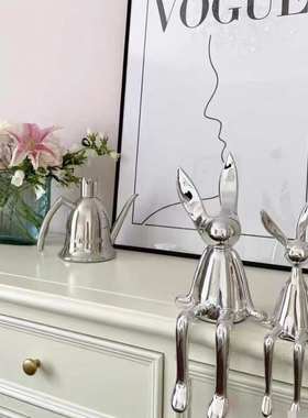 客厅装饰摆件坐姿兔子摆件高级感小众乔迁新居布置装饰用品简约