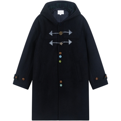 小王子24年冬新款格纹呢大衣男