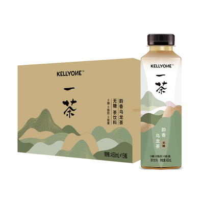 宏胜KELLYONE一茶无糖茶饮料0脂茉莉白牡丹 乌龙茶450ml*15瓶