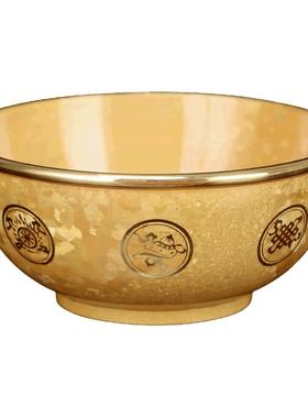 佛堂加厚金铜饭碗八吉祥结晶工艺