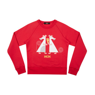 MCM印花女士全棉休闲圆领套头卫衣女秋冬降价XY