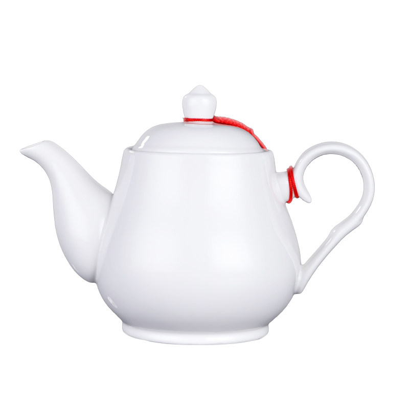 茶壶白瓷茶具陶瓷泡茶壶耐高温内置过滤饭店茶水壶酒店餐厅大容量