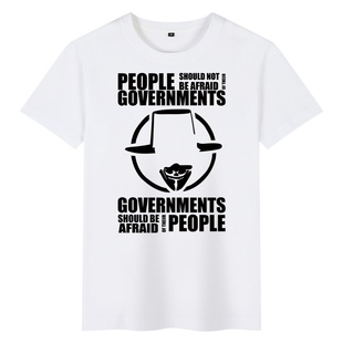 V字仇杀队美剧电影周边衣服青年学生夏季短袖男生大码休闲T恤衫