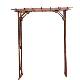 户外庭院碳化防腐实木拱门花园装饰门葡萄架网格爬藤花架子栅栏门