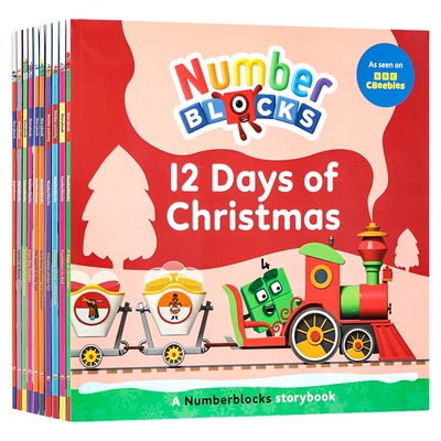 数字积木字绘本10册 英文原版 Numberblocks Alphablocks and Colourblocks 字母积木颜色积木故事儿童英语早教启蒙图画书圣诞主题