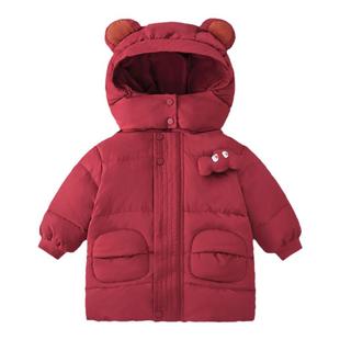 儿童羽绒服冬季中长款宝宝童装女童棉服男童外套加厚儿童衣服冬装