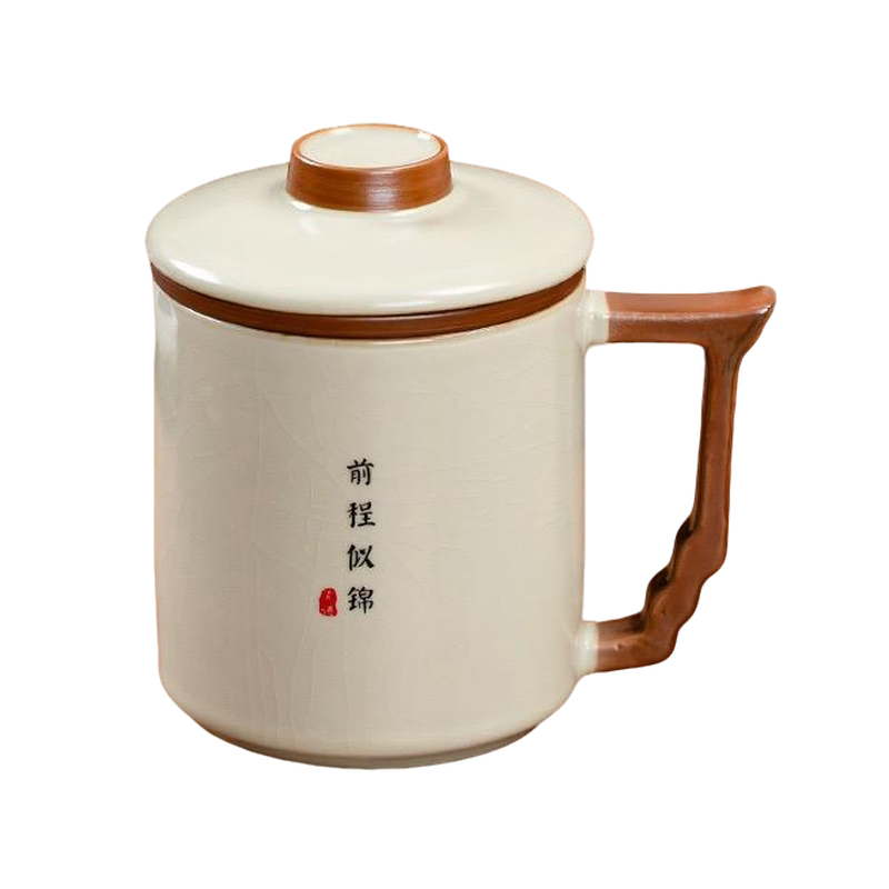复古汝窑茶水分离泡茶杯