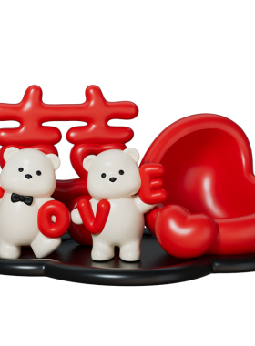 高级感结婚礼物喜字摆件实用