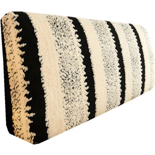 2025高级感床头套罩万能通用遮丑保护软包实木头靠背盖布条纹1米8