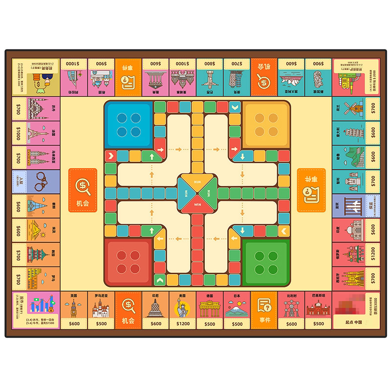 【高颜值】超大飞行棋水晶绒地毯