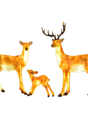 梅花鹿小鹿雕塑玻璃钢摆件