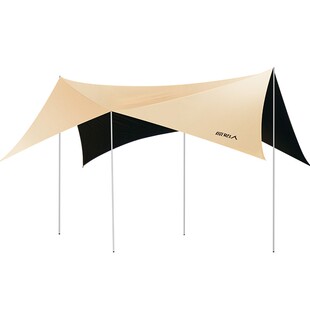 原始人黑胶天幕帐篷户外露营套装野营大号四杆穹顶防雨防晒遮阳棚