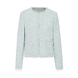 JESSIE静奢彩色小香风短外套春季新款粗花呢气质圆领通勤女2026年