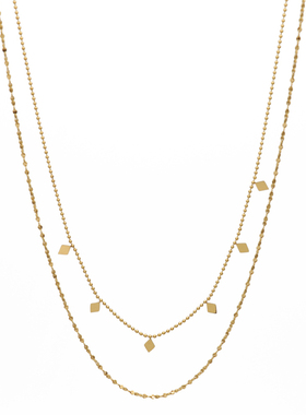 ZOXI双层叠戴满天星项链配饰女款