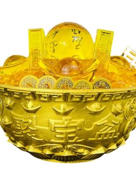 聚宝盆纯铜招财进宝聚财摆件