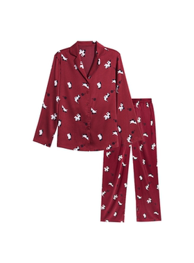 ubras红色流光家居服结婚睡衣女