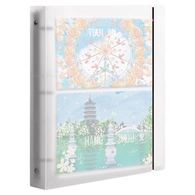A5明信片收纳册简约ins风游纪念册影集大号收藏册毕业季学生旅行风景旅游a5相册展示册大容量空白油画棒册子