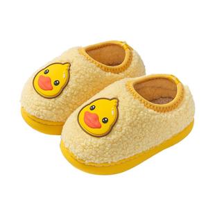 儿童棉拖鞋女童包跟秋冬男童室内2一3岁家居保暖软底宝宝幼童拖鞋