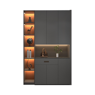 拉迷门厅柜衣柜整体进门柜家用入户到顶鞋柜一体式玄关柜全屋定制