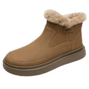 Goldlion男鞋官方正品2025冬季新款保暖鞋男士加厚皮毛一体雪地靴