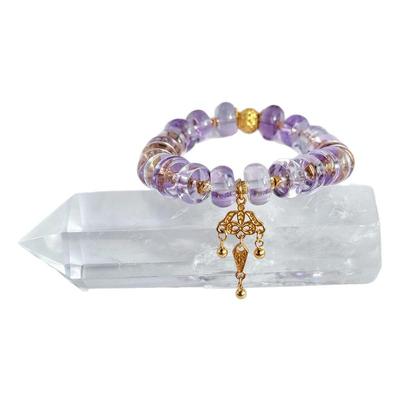 天然紫水晶手链手串玻利维亚全净体紫水晶 中式复古 饰品新年礼物