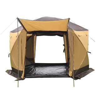 大天幕自动帐篷防风防雨帐篷户外六角帐篷凉棚露营车载大型蒙古包