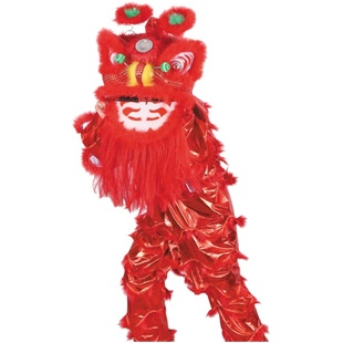 舞狮道具儿童单人舞狮子成人醒狮表演服装狮子头醒狮年会表演舞狮