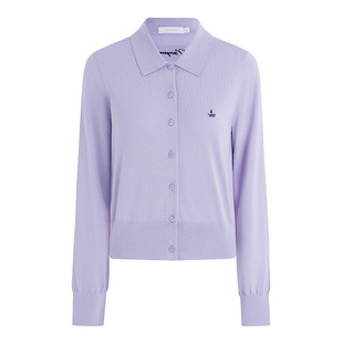 Navigare意大利小帆船2026春季新款通勤女士合身内搭翻领针织开衫