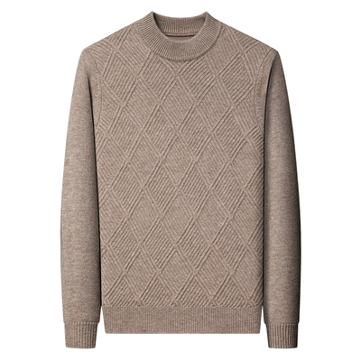 罗蒙100%纯羊毛衫男冬季加厚大码