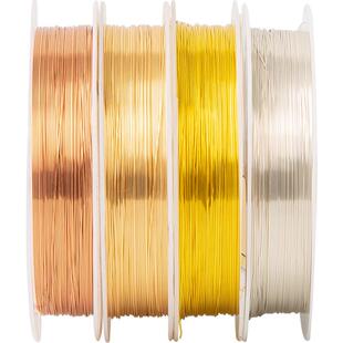 保色铜丝线手工diy首饰串珠金丝软线金属缠花绕线掐丝珐琅细铜线