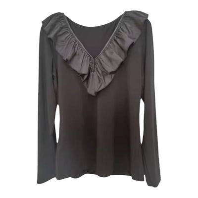 V领大码长袖上衣莫代尔女韩式风