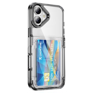 翻盖透明卡包支架适用苹果16plus手机壳15卡套一体iPhone17promax放两张卡14储物13可插卡12门禁11背后装小卡