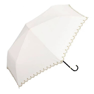 日本进口WPC伞晴雨新款蕾丝遮阳防晒彩胶三折超轻刺绣星星太阳伞