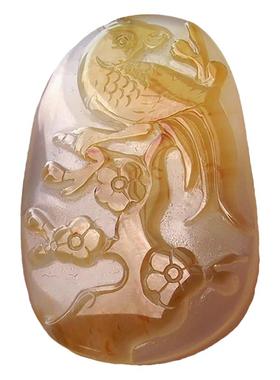 本命年男女玉髓吊坠冰彩鲤鱼如意