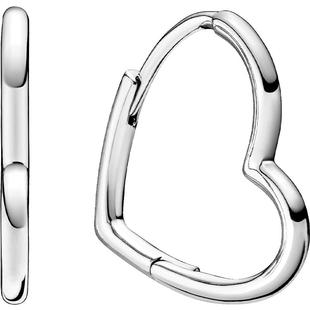 Pandora潘多拉不对称心形耳环小众设计时尚单品简约礼物