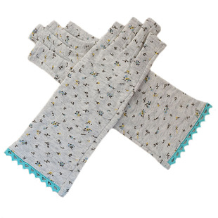 克拉斯卡女纯棉半指手套 田园触屏掌心胶粒薄款吸汗半指手套