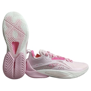 Lining 李宁闪击10䨻科技男款低帮实战高回弹透气篮球鞋ABAT085粉