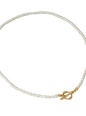 法式气质OT扣珍珠短款锁骨项链