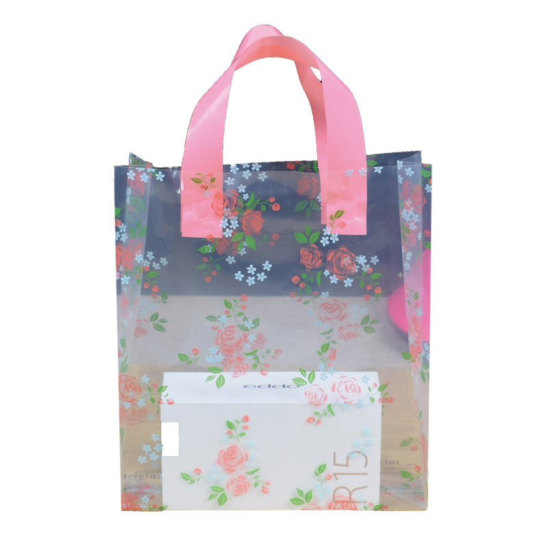 玫瑰花服装手提袋化妆品面膜包装袋塑料胶袋加厚购物袋印刷定制袋