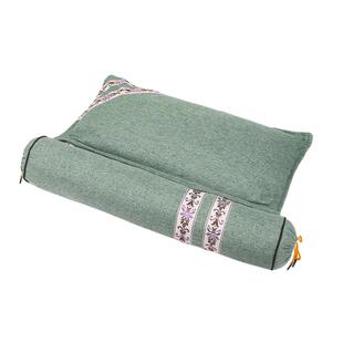 艾草颈椎枕纯艾枕头睡觉专用护颈椎电加热家用连体枕头圆柱艾灸枕