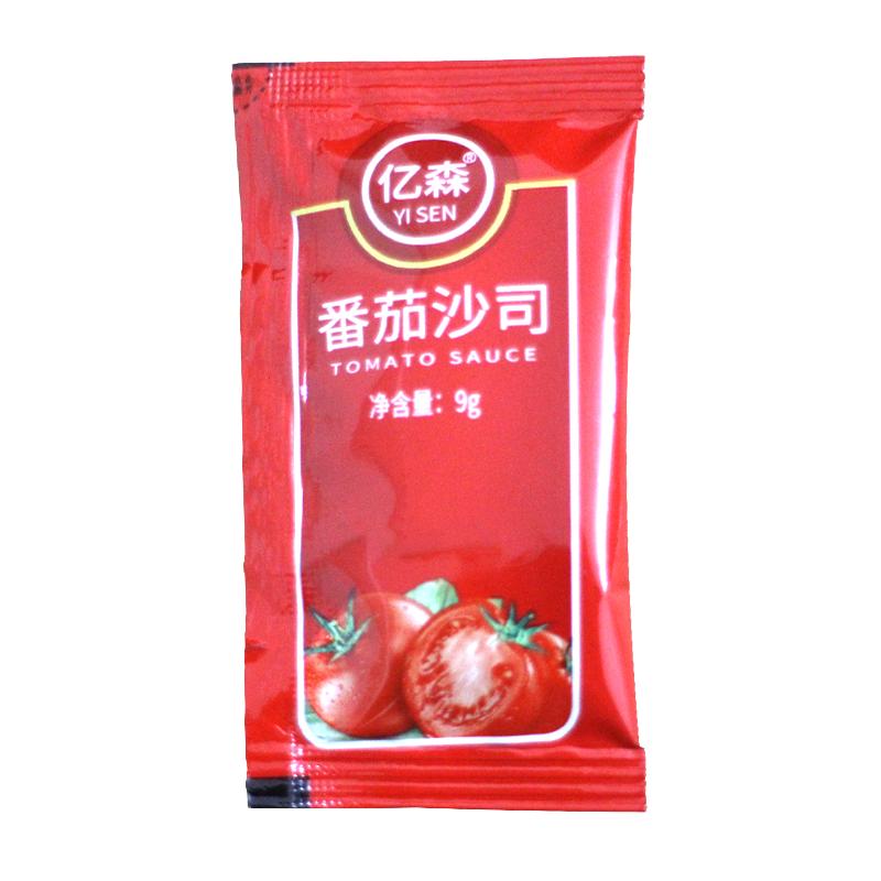 亿森番茄酱9g*300小包整箱商用新疆蕃茄沙司袋装手抓饼酱家用薯条