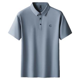 加肥大码短袖t恤男商务休闲上衣胖子运动夏装冰丝凉感免烫polo衫