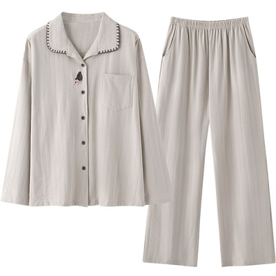 情侣睡衣春秋季纯棉长袖卡通图案