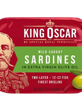 美国KingOscar橄榄油沙丁鱼罐头