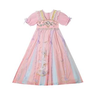 汉服女款儿童古风超仙唐装夏款2025新款女童夏季高端明制古装裙子