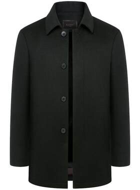 羊毛呢翻领尼克服中老年纽扣款可脱卸貂绒水貂内胆商务绅士外套