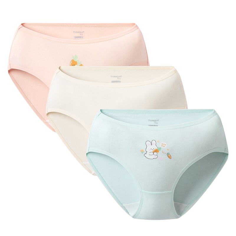 【3条装】三枪女小童新疆棉A类100%棉内档抑菌款弹力三角内裤头