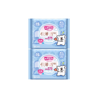 七度空间极薄抑菌联名夜用卫生巾